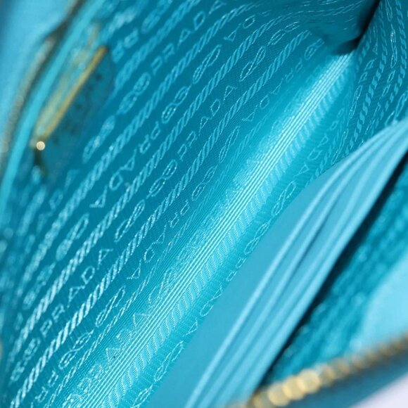 PRADA Accessory Pouch Safiano leather Blue Auth - Picture 12 of 15